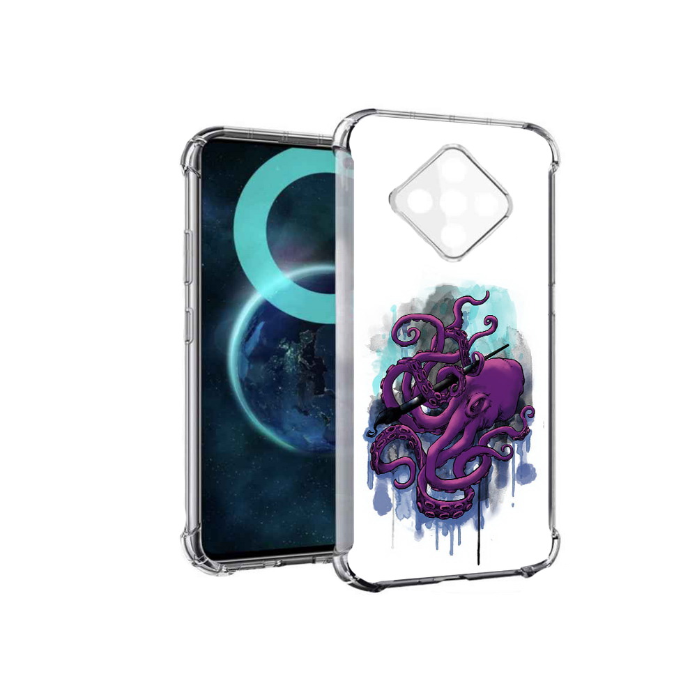 

Чехол MyPads фиолетовый осьминог для Infinix Zero 8, Прозрачный, Tocco