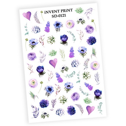 

Набор, iNVENT PRiNT, Слайдер-дизайн «Цветы. Веточки. Листья» №SD-121, 3 шт., Разноцветный