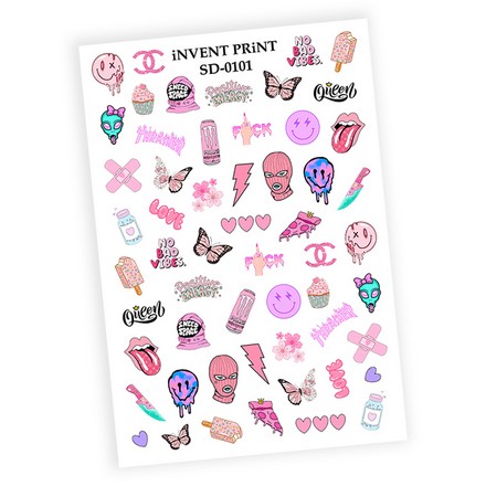 

Набор, iNVENT PRiNT, Слайдер-дизайн Pop Art №SD-101, 3 шт., Разноцветный