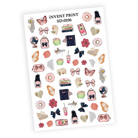 

Набор, iNVENT PRiNT, Слайдер-дизайн «Ученье. Ретро» №SD-106, 3 шт., Разноцветный
