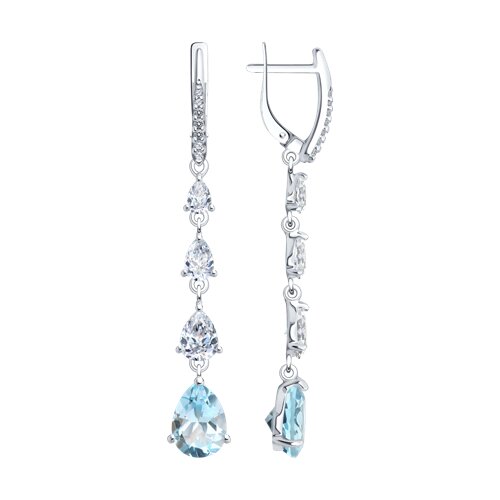 

Серьги из серебра TEO MAORI 892023020, топаз/фианит, 892023020