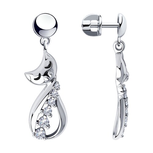 

Серьги пусеты из серебра TEO MAORI 894024031, фианит, 894024031