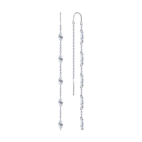 

Серьги продевки из серебра TEO MAORI 894024238, фианит, 894024238