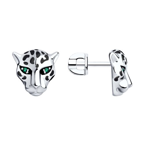 

Серьги пусеты из серебра TEO MAORI 894025891, фианит/эмаль, 894025891