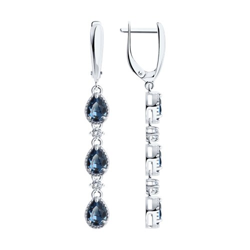 

Серьги подвески из серебра TEO MAORI 894026245, кристалл ювелирный/фианит, 894026245