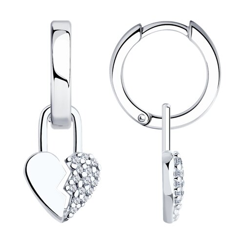 

Серьги конго из серебра TEO MAORI 894026430, фианит, 894026430
