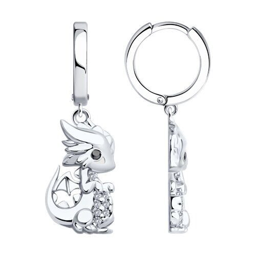 

Серьги конго из серебра TEO MAORI 894026445, фианит, 894026445