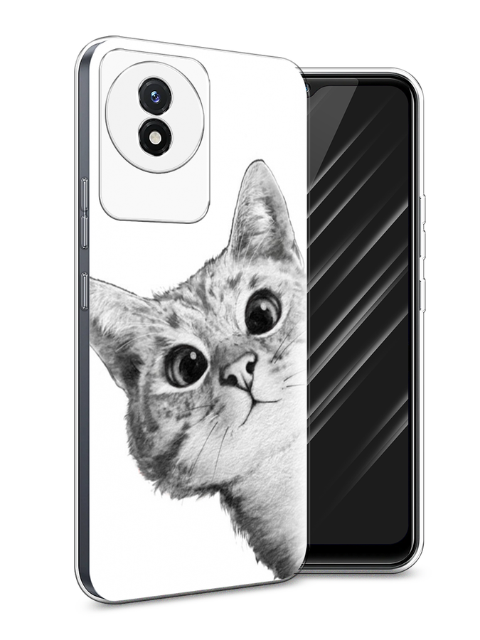 

Чехол Awog на Vivo Y02 "Кот рисунок черно-белый", Черный, 268150-1