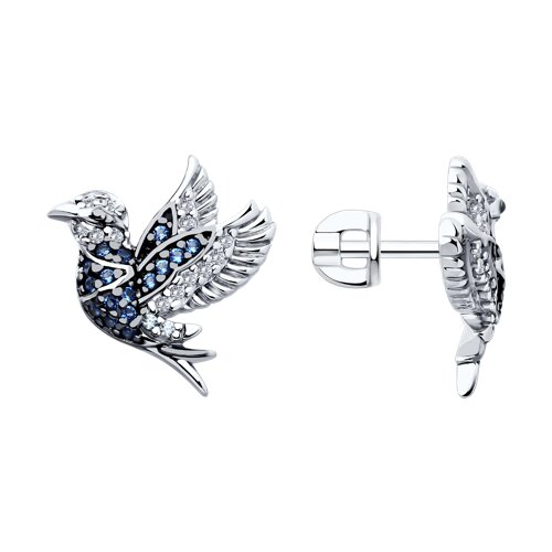 

Серьги пусеты из серебра TEO MAORI 894026447, фианит, 894026447