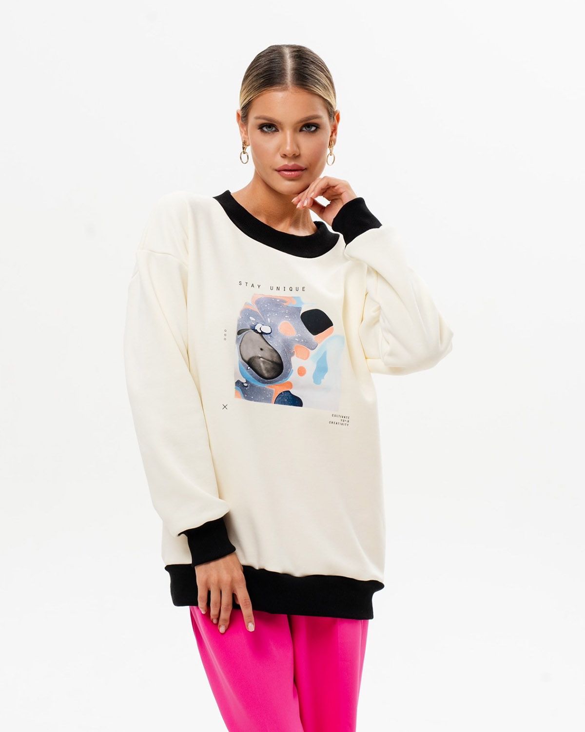 

Свитшот женский SAHAR Art lab OSPL001 бежевый 44-46 RU, OSPL001