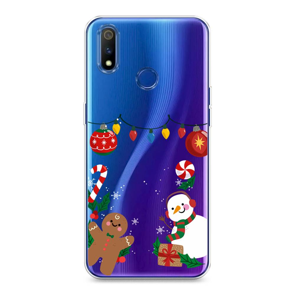 

Чехол на Realme 3 Pro "Новогоднее настроение", Коричневый;красный;зеленый, 251250-5