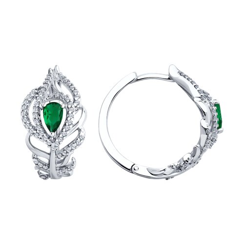 

Серьги конго из серебра TEO MAORI 894026502, фианит, 894026502