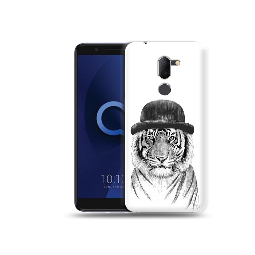 

Чехол MyPads Tocco для Alcatel 3X тигр британец (PT112114.674.641), Прозрачный, Tocco
