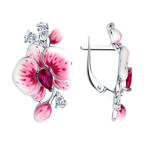 

Серьги из серебра TEO MAORI 894026513, фианит/эмаль, 894026513