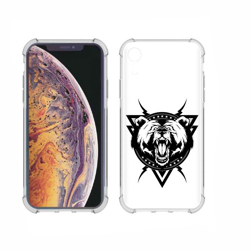 

Чехол MyPads Tocco для Apple iPhone XR медведь в треугольнике, Прозрачный, Tocco