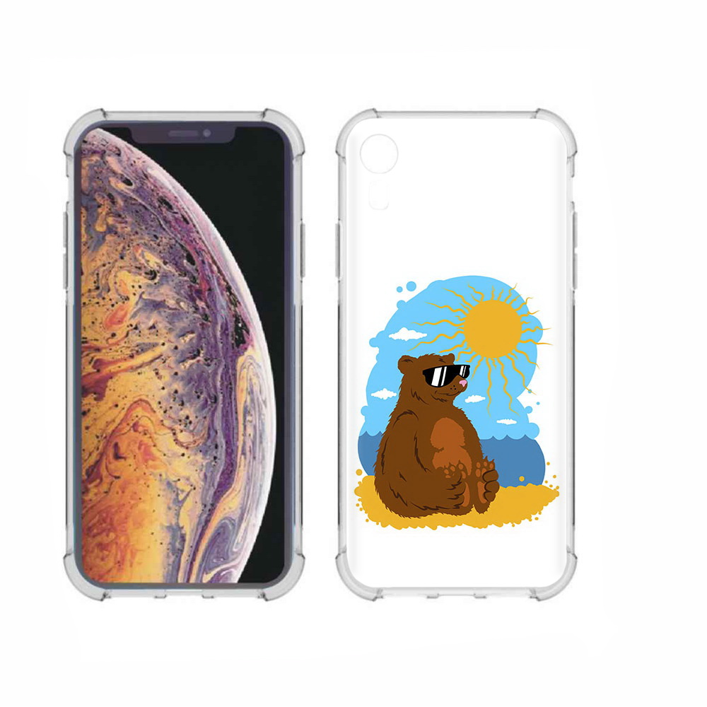 

Чехол MyPads Tocco для Apple iPhone XR медведь на чиле, Прозрачный, Tocco