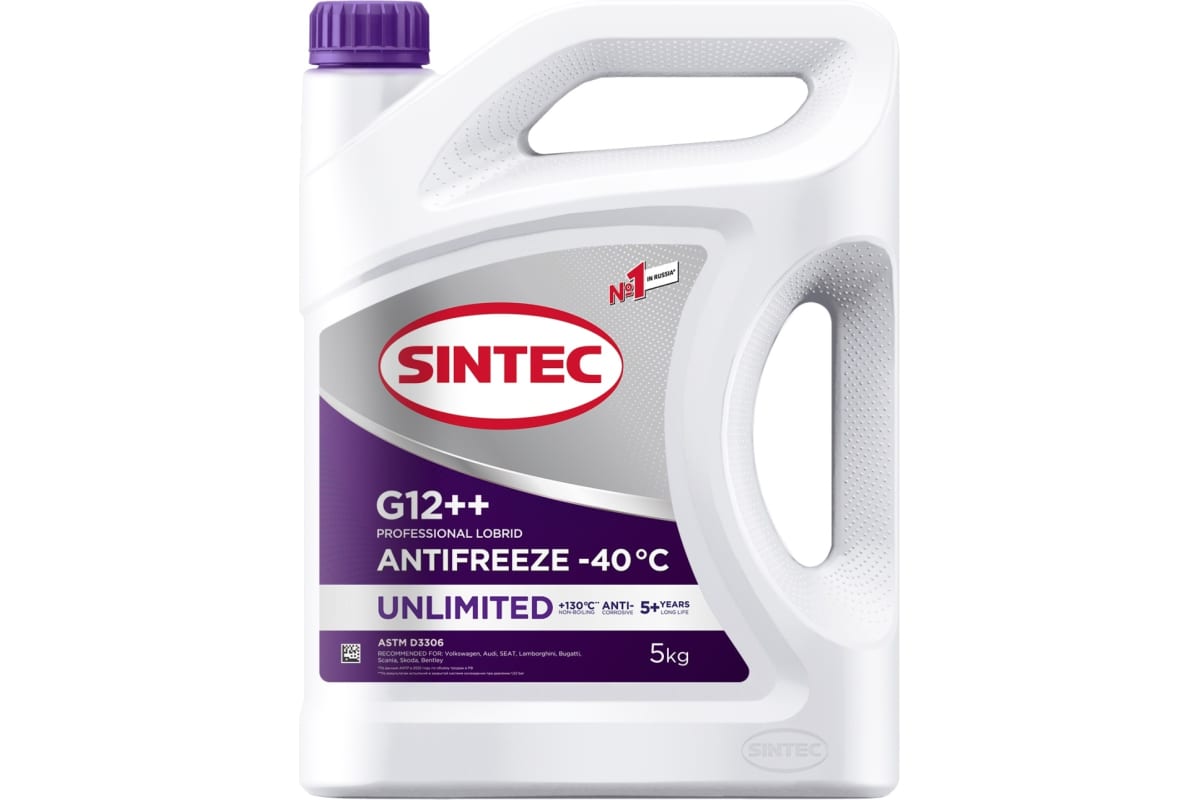 Антифриз Sintec 5 л, UNLIMITED G12++, фиолетовый, 803584