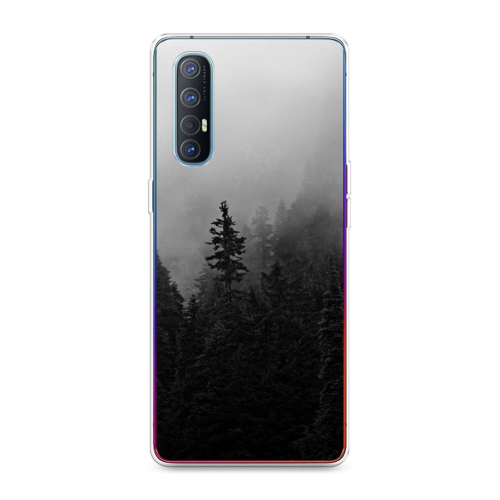 

Чехол для Oppo Reno 3 Pro "Туманный лес", Серый;черный, 252550-2