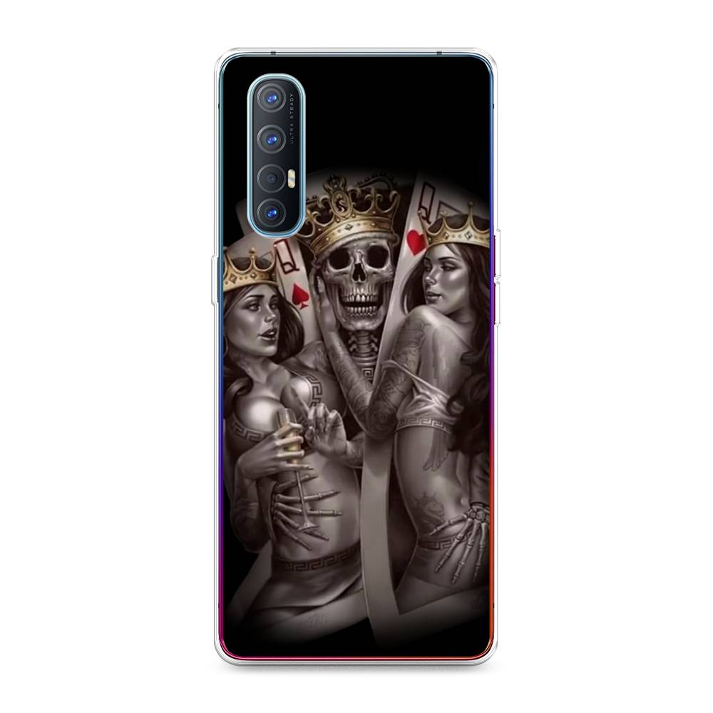 

Чехол для Oppo Reno 3 Pro "Карты король и королевы", Серый;желтый, 252550-6