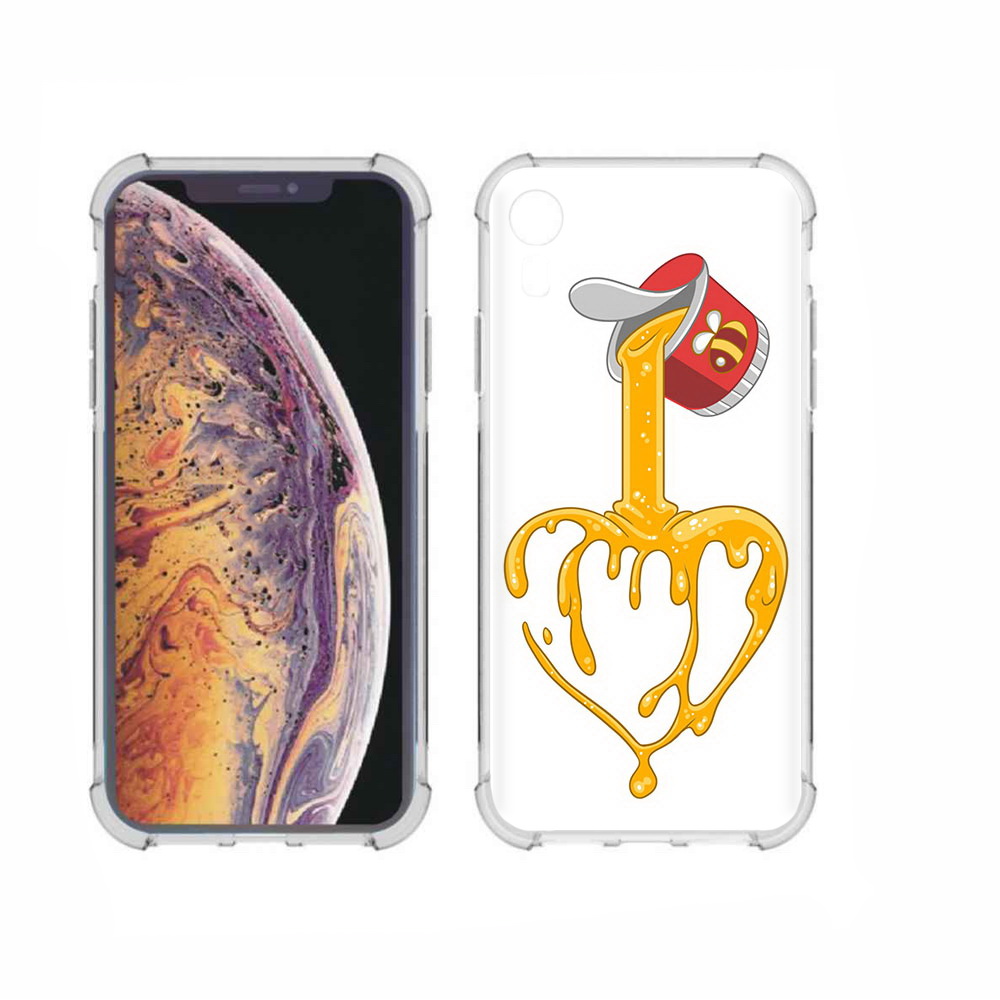 

Чехол MyPads Tocco для Apple iPhone XR медовое сердце, Прозрачный, Tocco