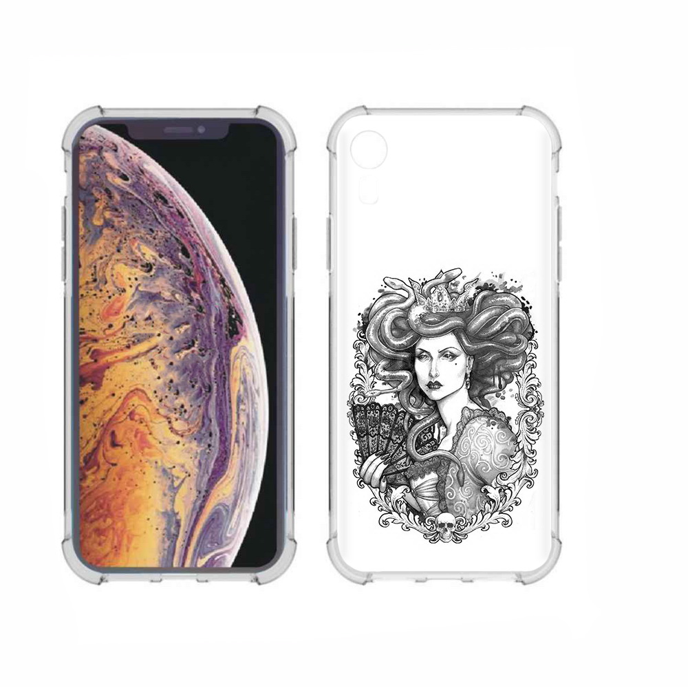 

Чехол MyPads Tocco для Apple iPhone XR медуза черно белый, Прозрачный, Tocco