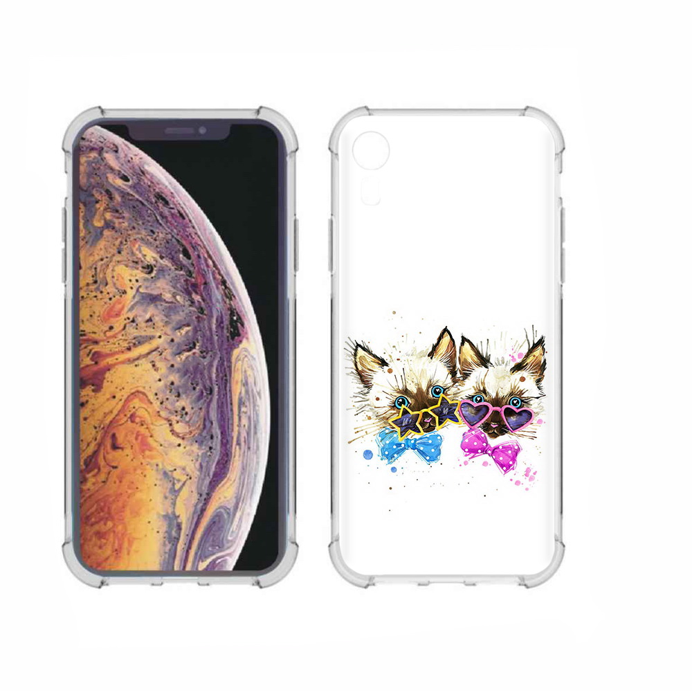

Чехол MyPads Tocco для Apple iPhone XR милые котята, Прозрачный, Tocco
