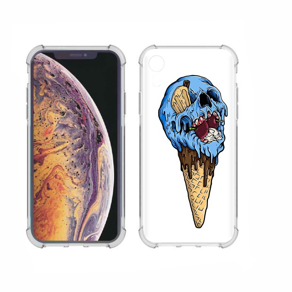 

Чехол MyPads Tocco для Apple iPhone XR мороженное череп, Прозрачный, Tocco