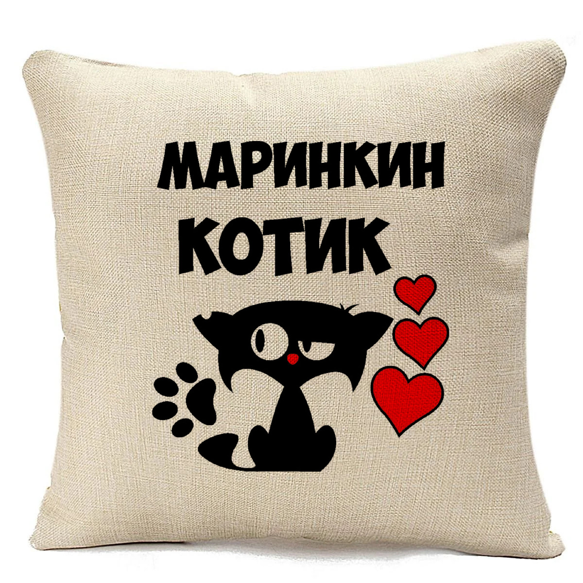 фото Подушка бежевая coolpodarok маринкин котик