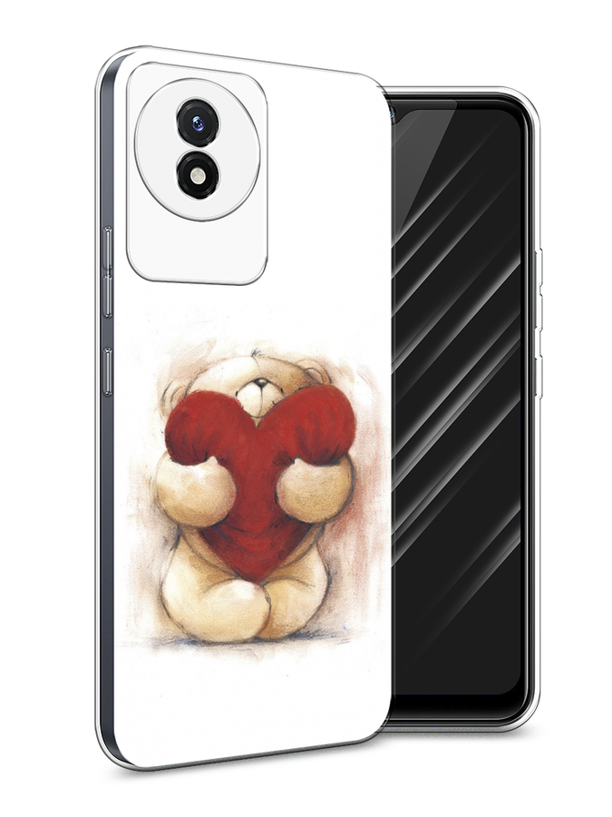 

Чехол Awog на Vivo Y02 "Мишка с сердцем 1", Белый;красный;бежевый, 268150-6