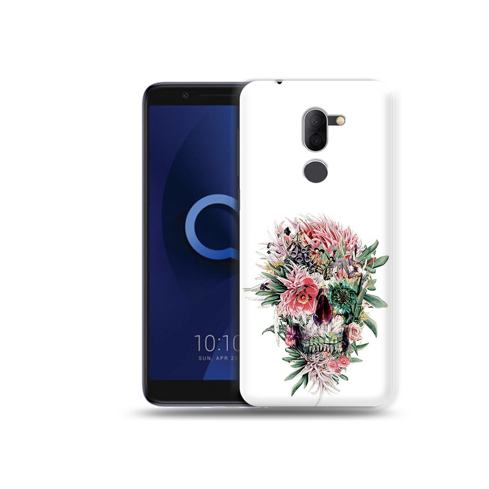 

Чехол MyPads Tocco для Alcatel 3X череп из цветов (PT112114.674.677), Прозрачный, Tocco