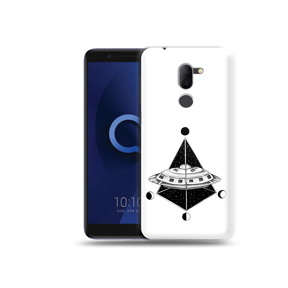

Чехол MyPads Tocco для Alcatel 3X черно белая летающая тарелка (PT112114.674.679), Прозрачный, Tocco