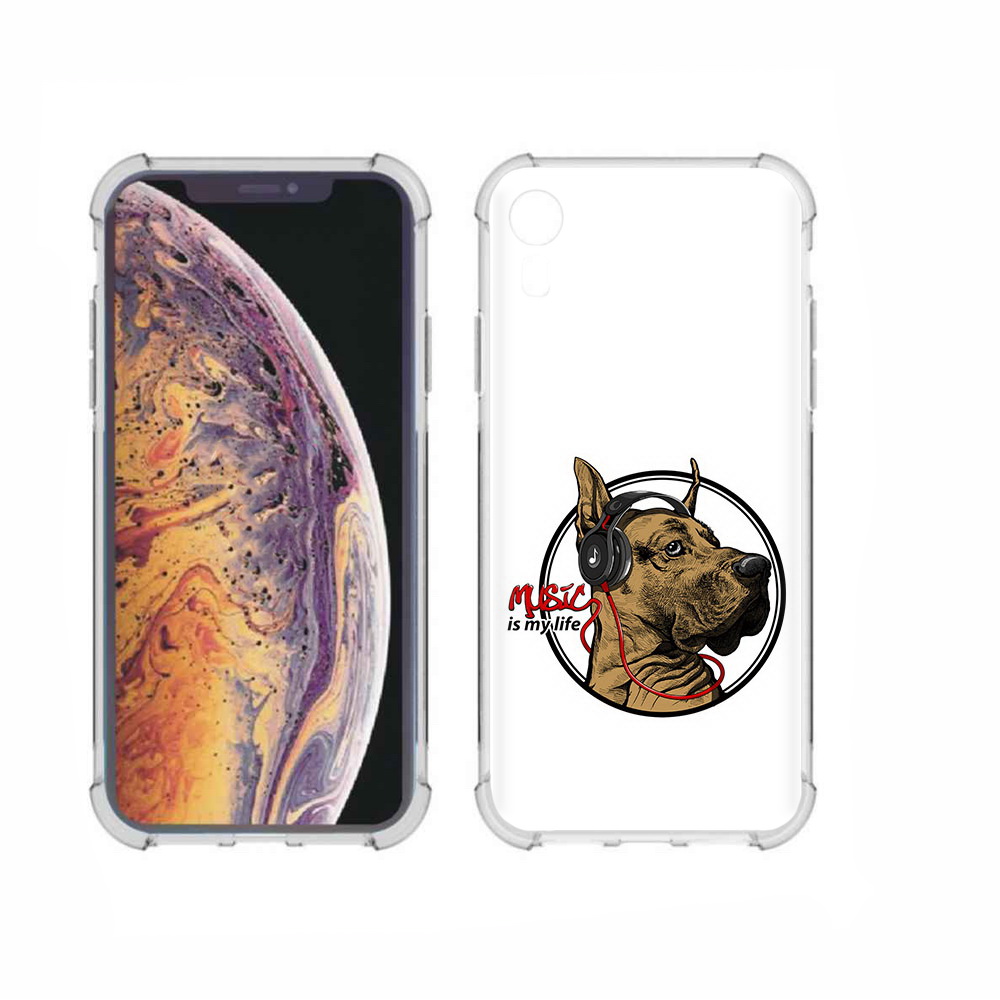 

Чехол MyPads Tocco для Apple iPhone XR музыкальная собака, Прозрачный, Tocco