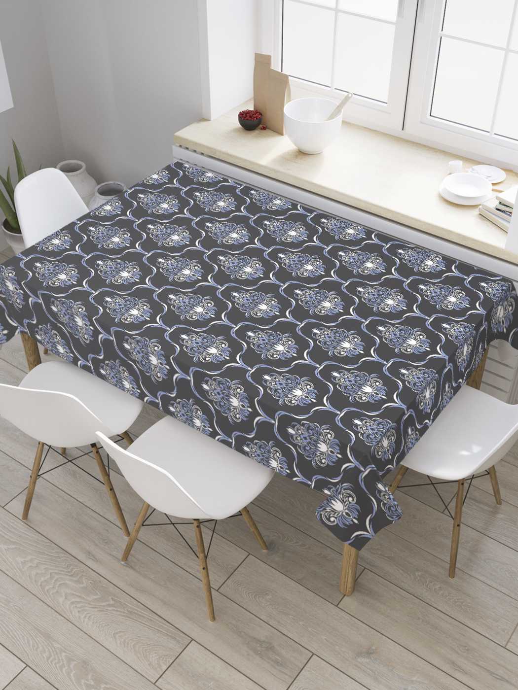 

Скатерть прямоугольная JoyArty "Викторианский штоф" из оксфорда, 120x145 см, Черный, Викторианский штоф