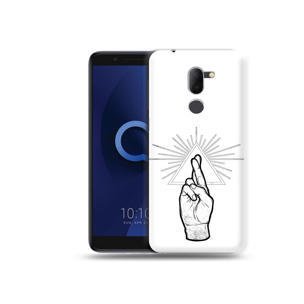 

Чехол MyPads Tocco для Alcatel 3X черно белая рука (PT112114.674.681), Прозрачный, Tocco