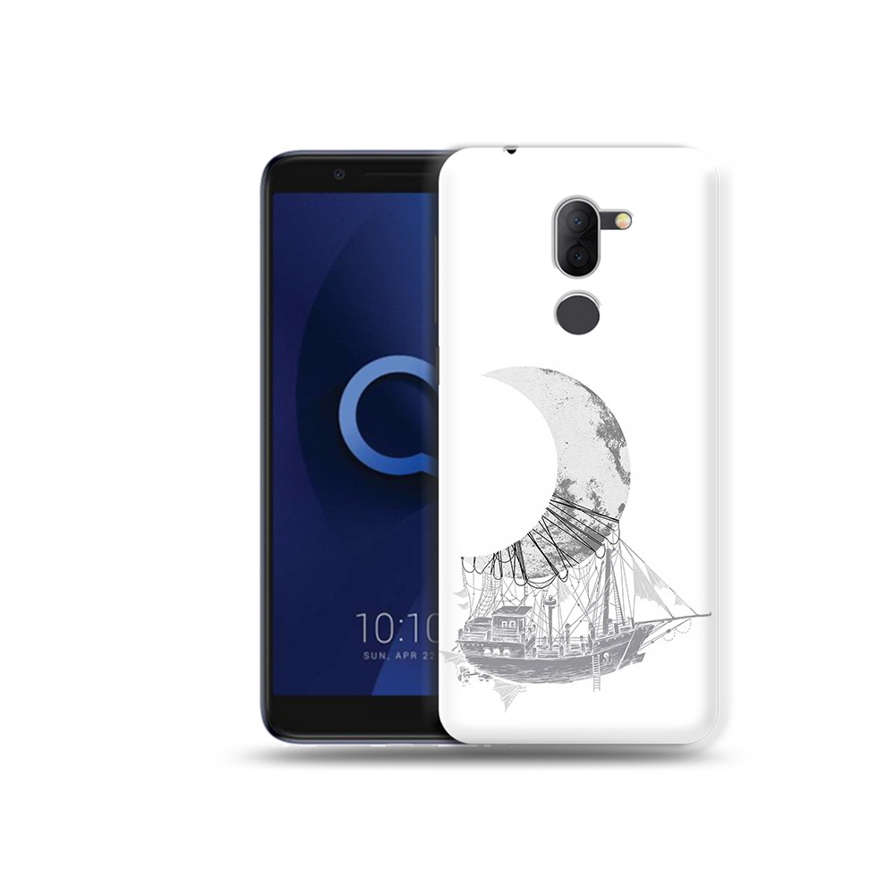 

Чехол MyPads Tocco для Alcatel 3X черно белый корабль полумесяц (PT112114.674.684), Прозрачный, Tocco