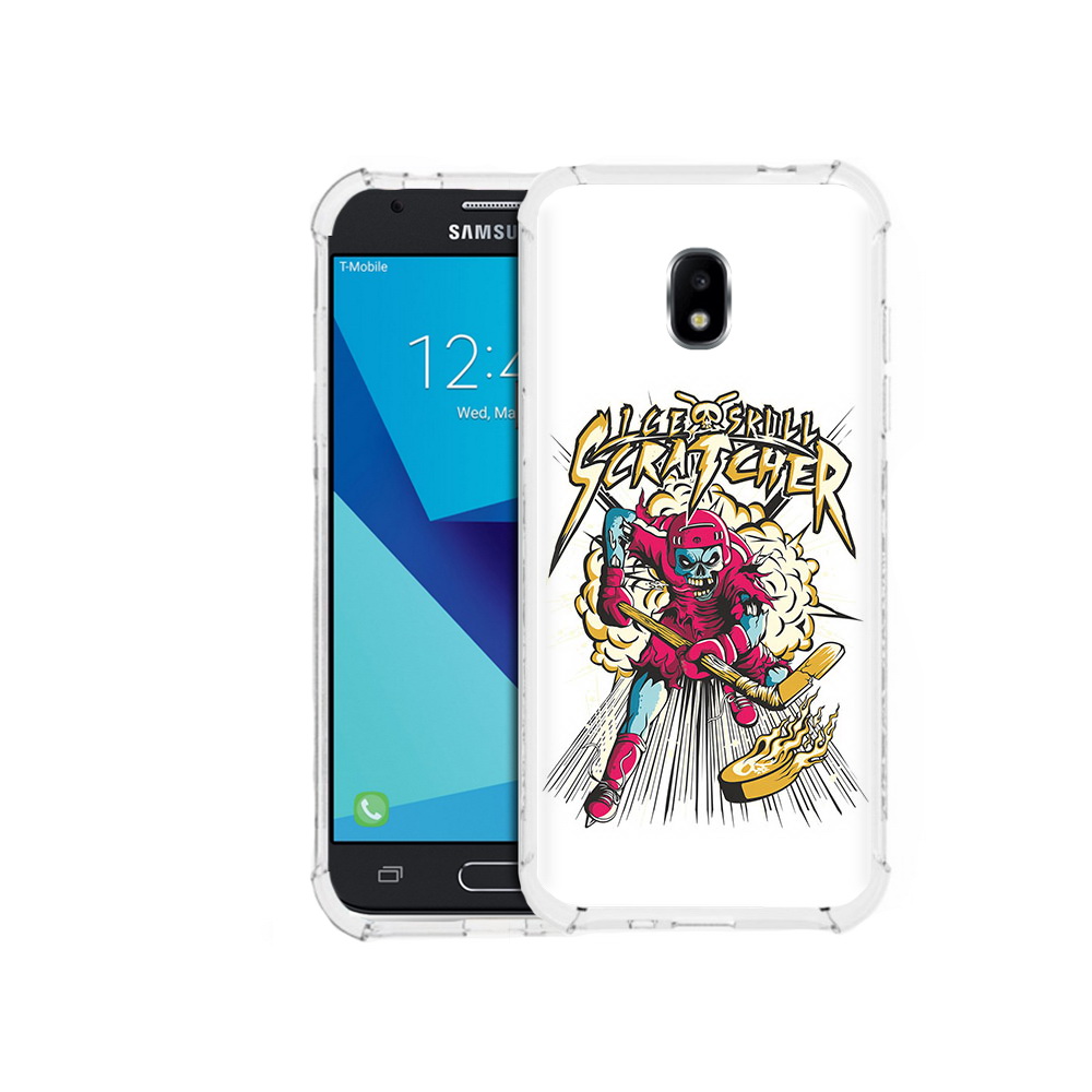 

Чехол MyPads Tocco для Samsung Galaxy J3 (2017) нарисованный скелет хоккеист, Прозрачный, Tocco