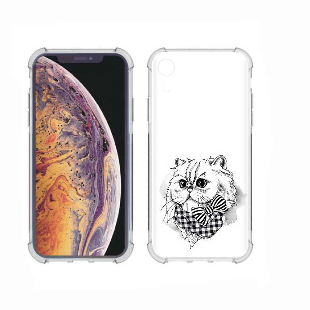 

Чехол MyPads Tocco для Apple iPhone XR нарисованная красивая кошечка, Прозрачный, Tocco