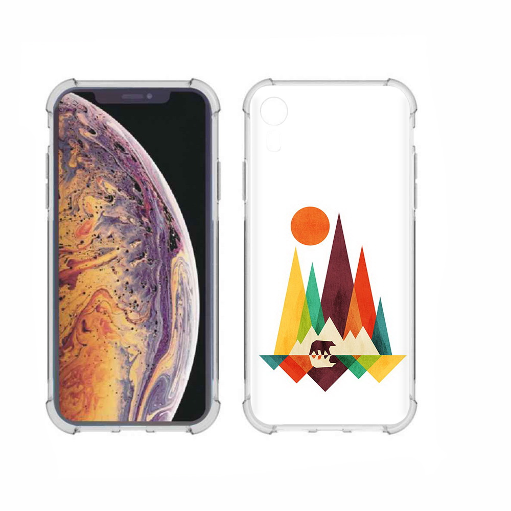 

Чехол MyPads Tocco для Apple iPhone XR нарисованные горы с медведем, Прозрачный, Tocco