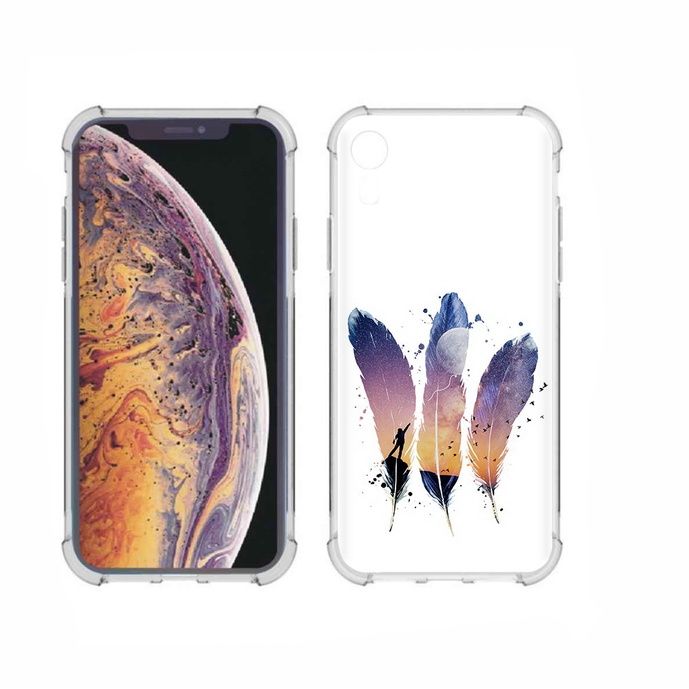 

Чехол MyPads Tocco для Apple iPhone XR небесные перья, Прозрачный, Tocco