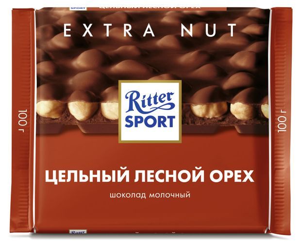 Шоколад Ritter Sport молочный с цельным лесным орехом 100 г