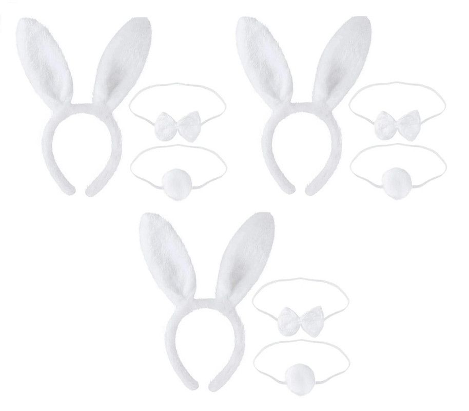 Набор карнавальный COSY уши Зайца белые, хвост, галстук-бабочка, 3 набора