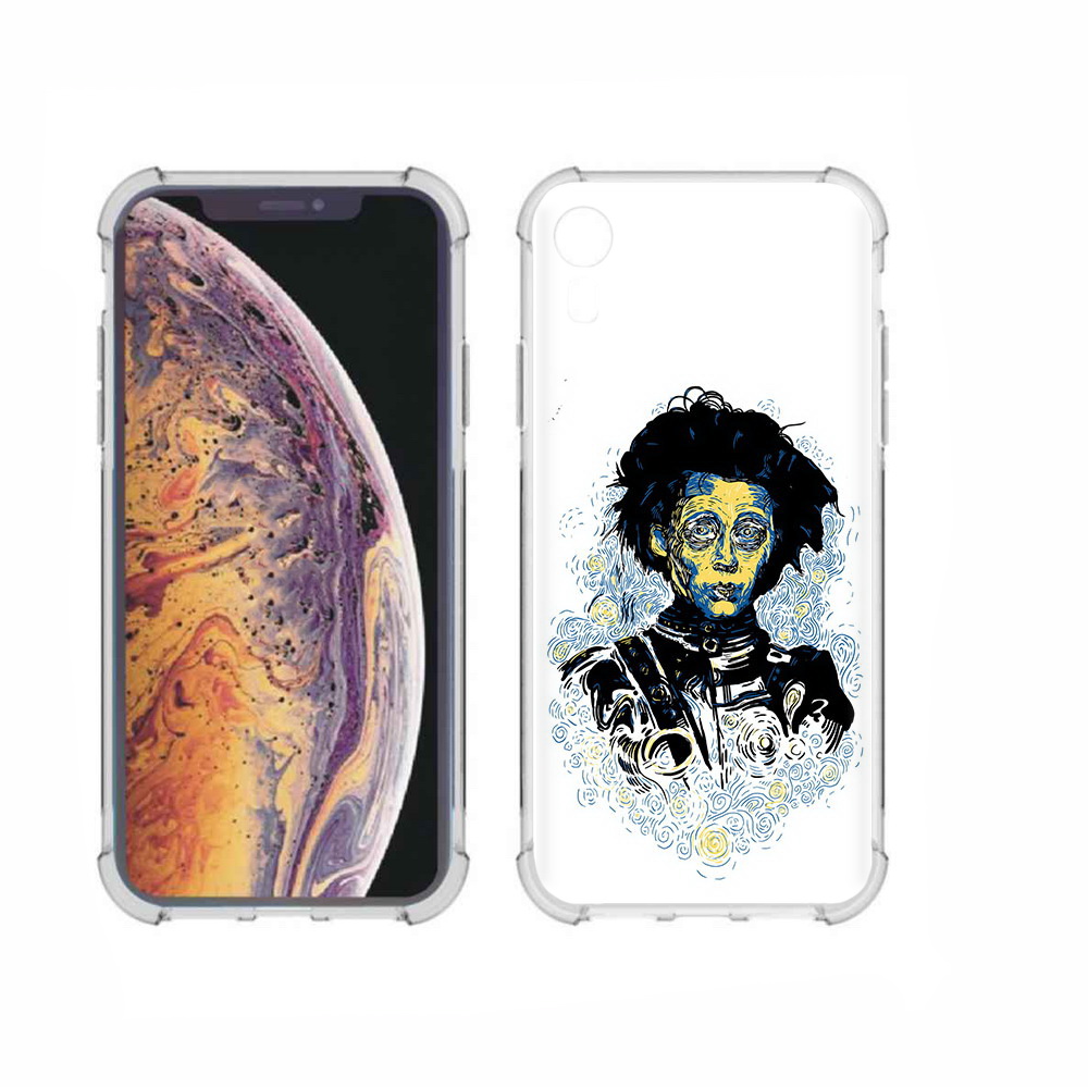 

Чехол MyPads Tocco для Apple iPhone XR парень черно-белый абстракция, Прозрачный, Tocco