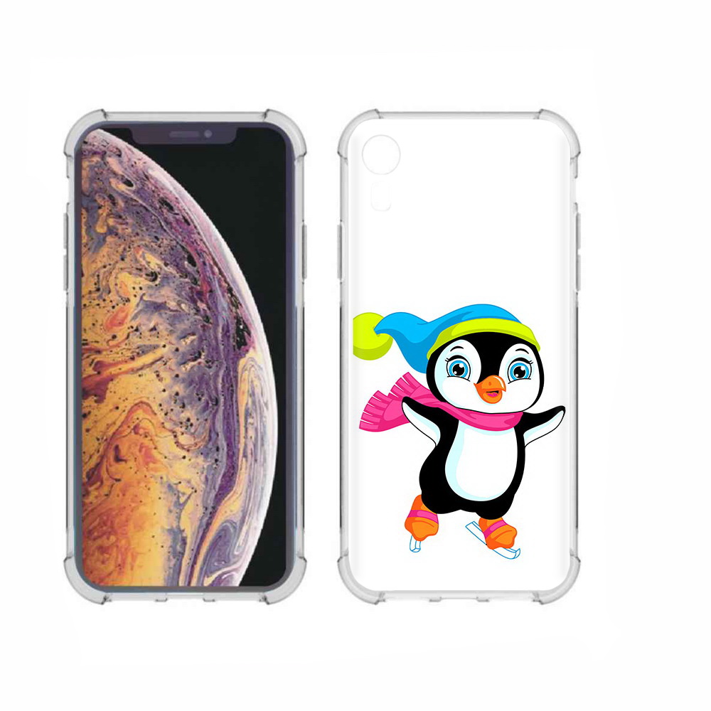 

Чехол MyPads Tocco для Apple iPhone XR пингвин на коньках, Прозрачный, Tocco