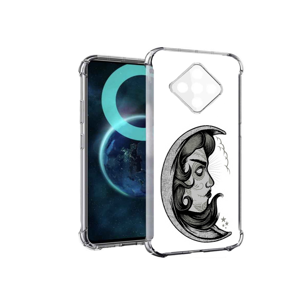 

Чехол MyPads черно белая луна с лицом для Infinix Zero 8, Прозрачный, Tocco
