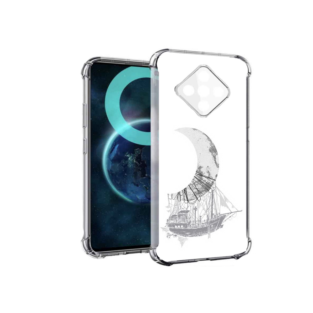 

Чехол MyPads черно белый корабль полумесяц для Infinix Zero 8, Прозрачный, Tocco
