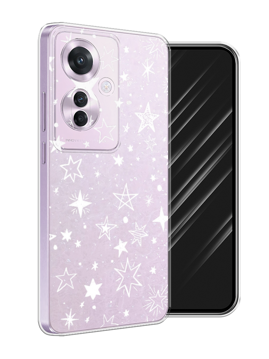 

Чехол Awog на Oppo Reno 11F "Звездочки графика белая", Прозрачный;белый, 2516650-1
