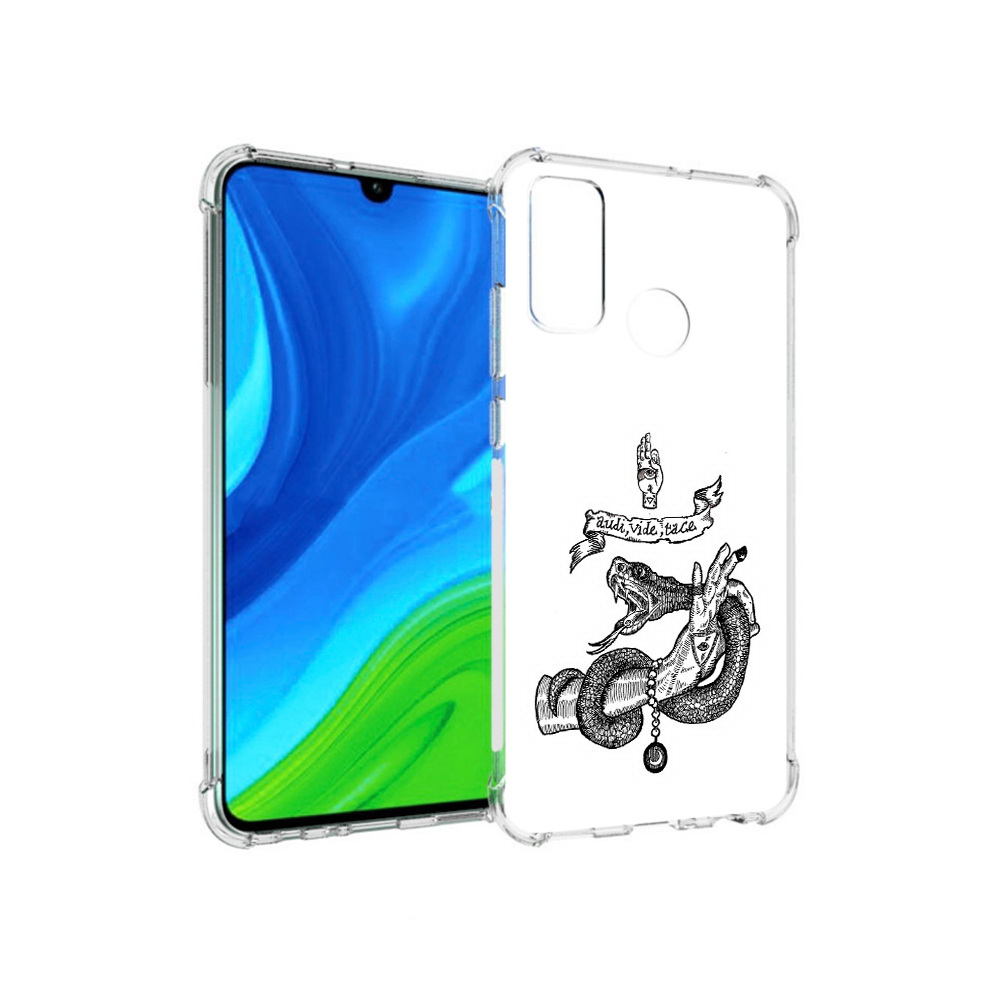 

Чехол MyPads Tocco для Huawei P Smart (2020) змея на руке рисунок, Прозрачный, Tocco