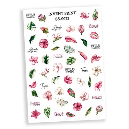 

Набор, iNVENT PRiNT, Самоклеящийся слайдер-дизайн «Листья. Цветы» №SS-23, 3 шт.
