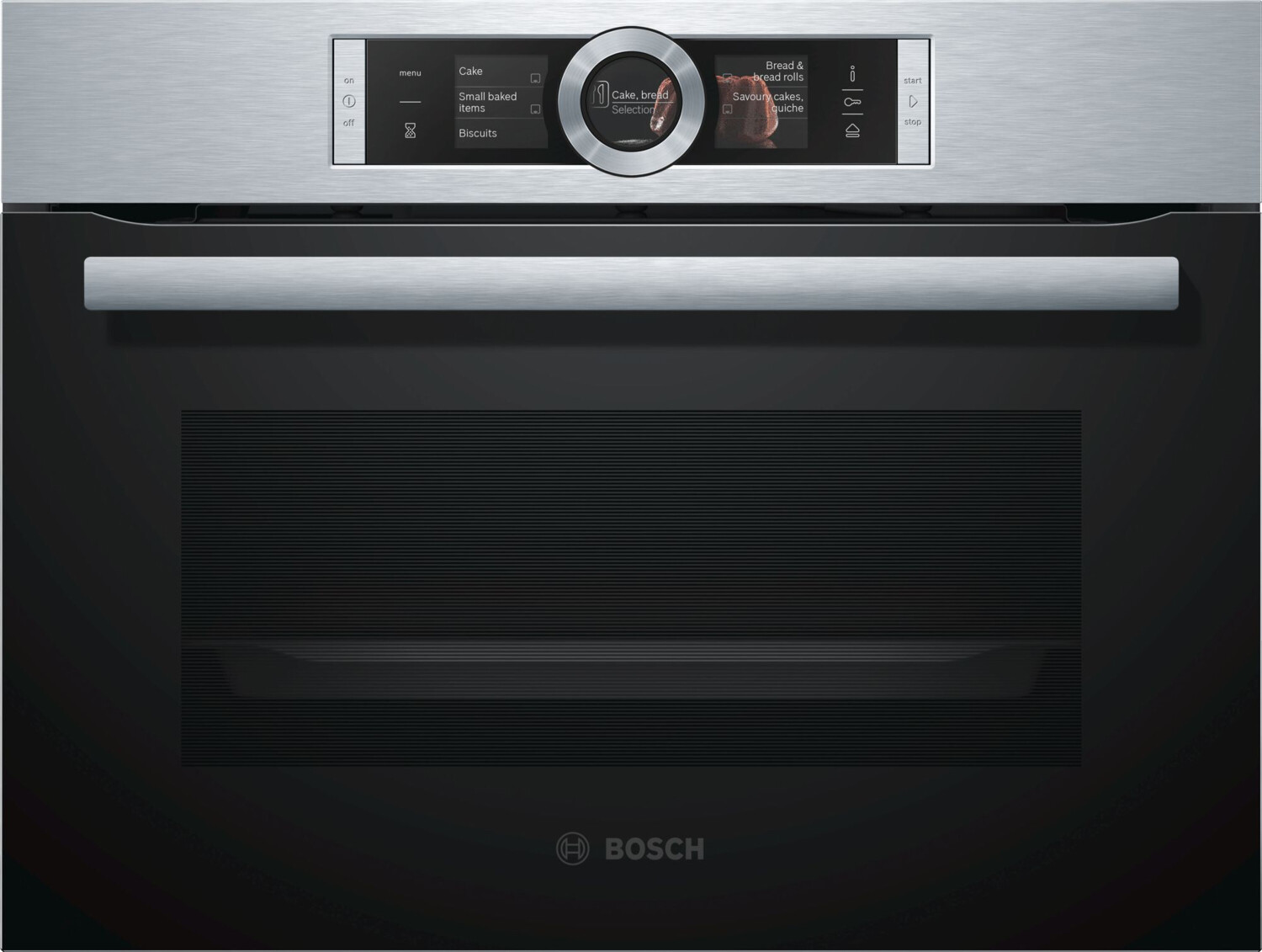 Встраиваемый электрический духовой шкаф Bosch CSG636BS3 серебристый, черный паровой шкаф lg s3mfc серебристый