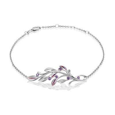 

Браслет из серебра с эмалью/аметистом р. 17 PLATINA jewelry 05-0665-00-203-0200-68, 05-0665-00-203-0200-68